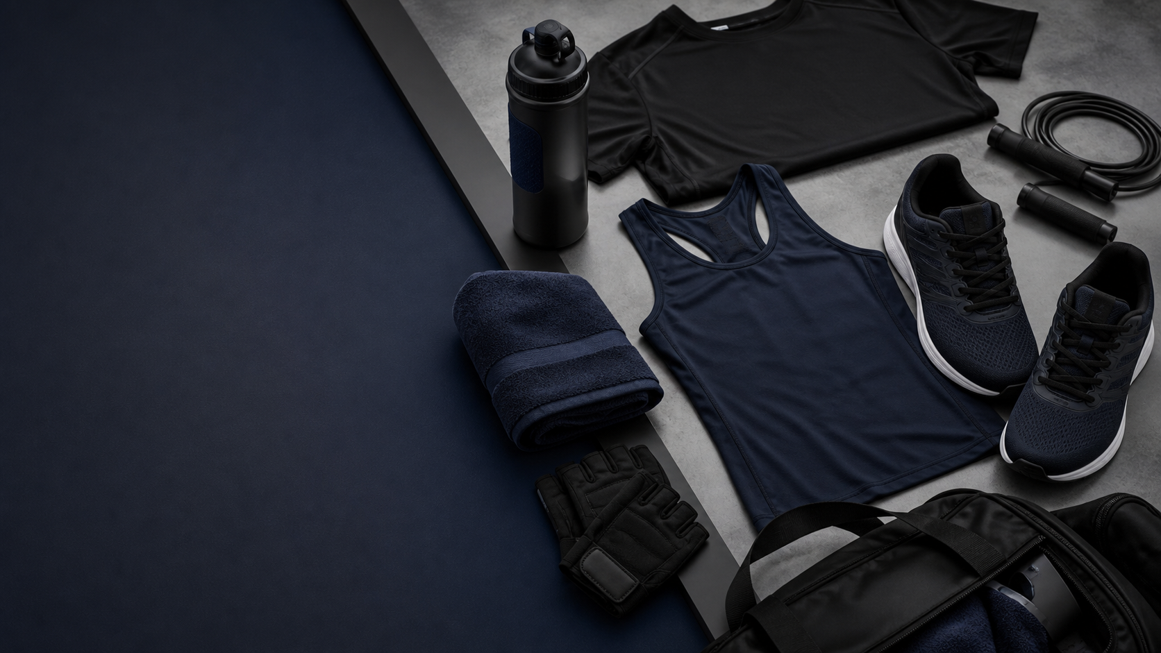 Sports products arranged for online ordering